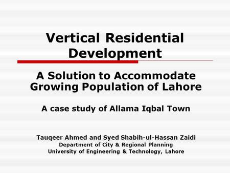 Vertical Residential Development
