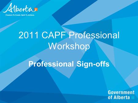 2011 CAPF Professional Workshop Professional Sign-offs.