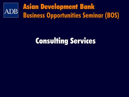 Business Opportunities Seminar (BOS)