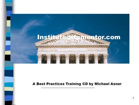 1 A six-pack of major RFP problems A Best Practices Training CD by Michael Asner