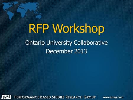 RFP Workshop Ontario University Collaborative December 2013.