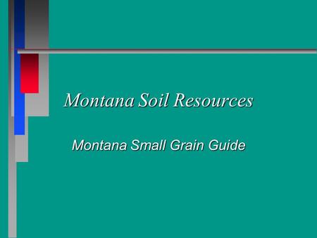 Montana Soil Resources Montana Small Grain Guide.