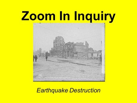 Zoom In Inquiry Earthquake Destruction. Foot of Market Street, showing earthquake upheaval, San Francisco, Cal. digital file from intermediary roll film.