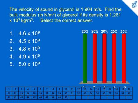 The velocity of sound in glycerol is m/s
