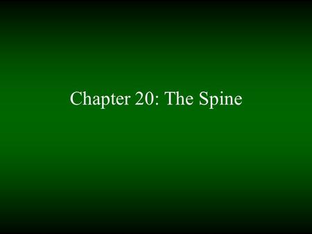Chapter 20: The Spine.