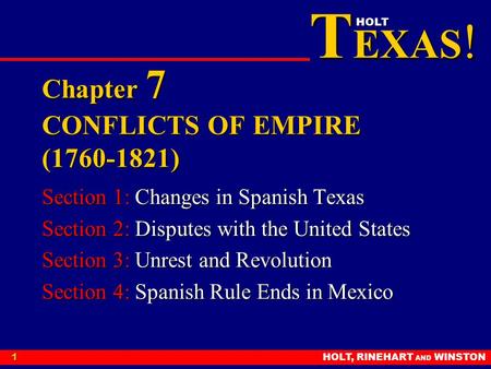 Chapter 7 CONFLICTS OF EMPIRE ( )