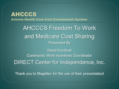 AHCCCS Arizona Health Care Cost Containment System