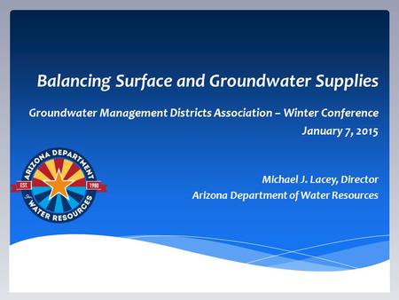 Balancing Surface and Groundwater Supplies
