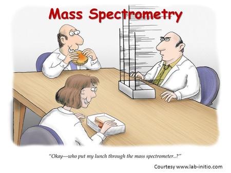 Mass Spectrometry Courtesy www.lab-initio.com. Purpose of Mass Spectrometry  Produces spectra of masses from the molecules in a sample of material, and.
