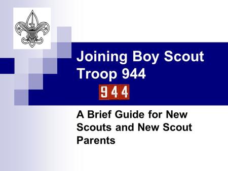 Joining Boy Scout Troop 944