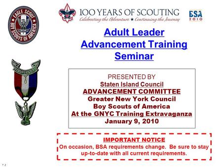 Adult Leader Advancement Training Seminar