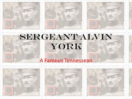 Sergeant Alvin York A Famous Tennessean. What is a Sergeant? In the United States army, a sergeant is a leader of a military group.