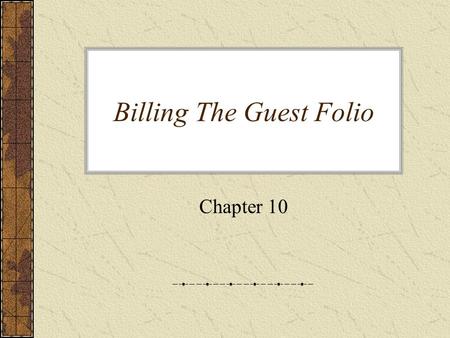 Billing The Guest Folio