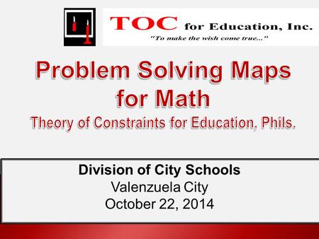 Division of City Schools Valenzuela City October 22, 2014.