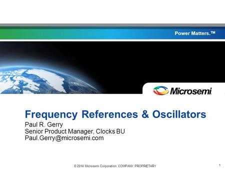 Frequency References & Oscillators