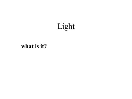 Light what is it?. Light what is it? moving energy wave or particle?
