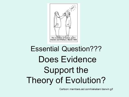 Essential Question??? Does Evidence Support the Theory of Evolution?