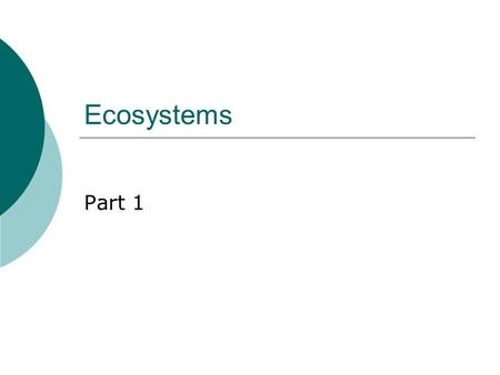 Ecosystems Part 1. Levels of organization What is a species?  Basic unit of biological classification  Organisms that resemble each other, that are.