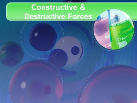 Constructive & Destructive Forces. S5E1 Students will identify surface features of the Earth caused by constructive and destructive processes. a.Identify.