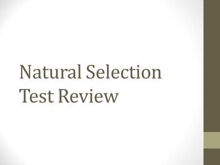 Natural Selection Test Review