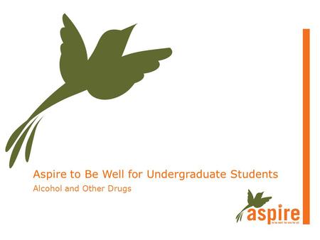 Aspire to Be Well for Undergraduate Students Alcohol and Other Drugs.