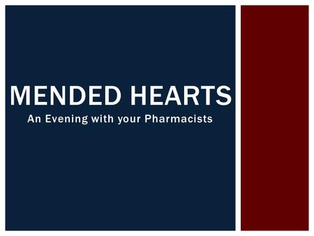 An Evening with your Pharmacists MENDED HEARTS.  Specialty Practice Pharmacist  Electrophysiology MIKE BOYD, PHARM D.