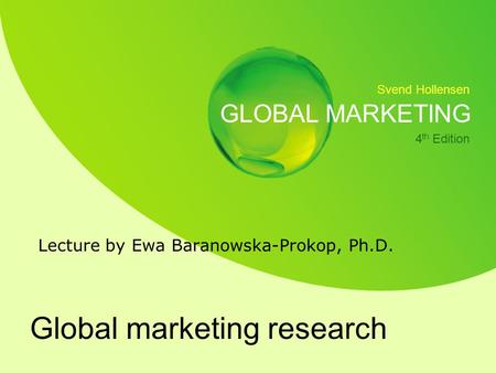 Global marketing research