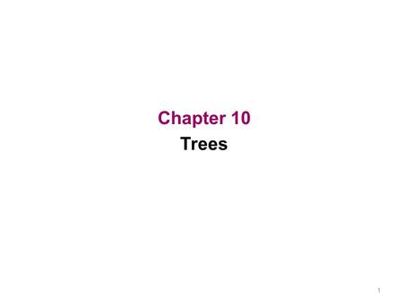 1 Chapter 10 Trees. Tree Definition 1. A tree is a connected undirected graph with no simple circuits. Theorem 1. An undirected graph is a tree if and.