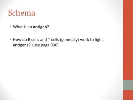 Schema What is an antigen?