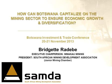 Botswana Investment & Trade Conference 20-21 November 2013