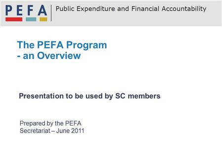 The PEFA Program - an Overview
