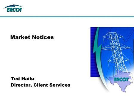 Ted Hailu Director, Client Services Market Notices.