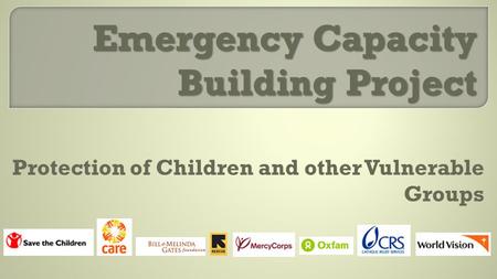 Emergency Capacity Building Project Protection of Children and other Vulnerable Groups.