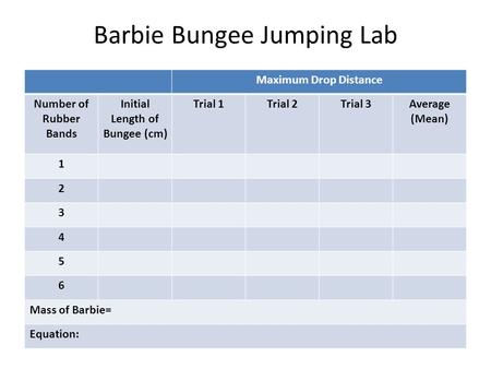 Barbie Bungee Jumping Lab