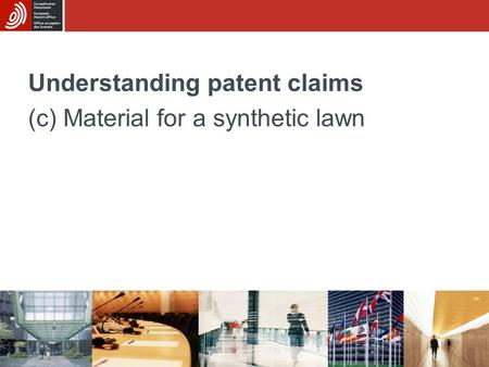 Understanding patent claims (c) Material for a synthetic lawn.