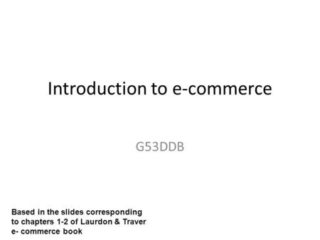 Introduction to e-commerce
