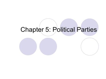 Chapter 5: Political Parties. Typical Republican Fewer government programs = less government spending= smaller influence of government.