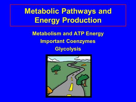 Metabolic Pathways and Energy Production Metabolism and ATP Energy Important Coenzymes Glycolysis.