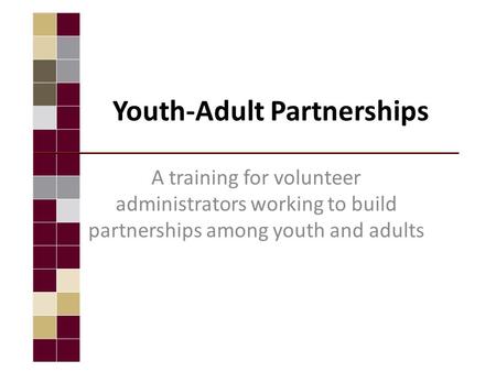 Youth-Adult Partnerships