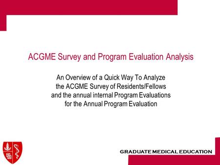 ACGME Survey and Program Evaluation Analysis