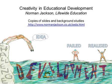 Creativity in Educational Development Norman Jackson, Lifewide Education Copies of slides and background studies