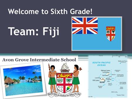 Welcome to Sixth Grade! Team: Fiji Avon Grove Intermediate School.