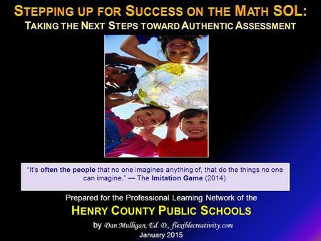 Stepping up for Success on the Math SOL:
