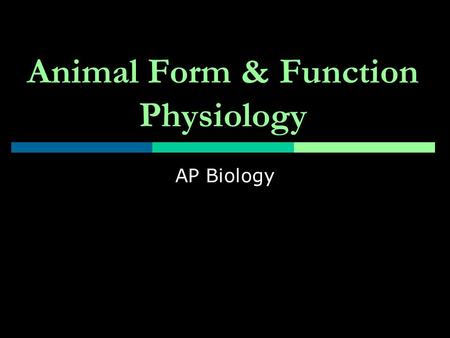 Animal Form & Function Physiology AP Biology. Nerve Impulse Transmission  Resting potential  More negative inside cell than outside Why? Large negatively.