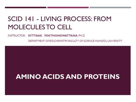 SCID Living Process: From Molecules to Cell