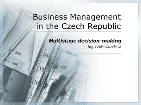 Business Management in the Czech Republic