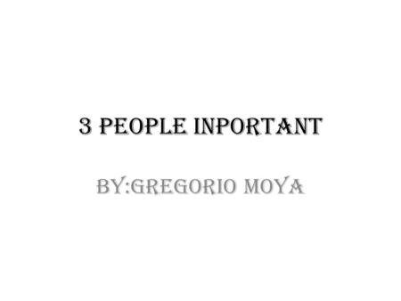 3 People inportant BY:Gregorio moya. Abraham lincoln Lincoln warned the South in his Inaugural Address: In your hands, my dissatisfied fellow countrymen,