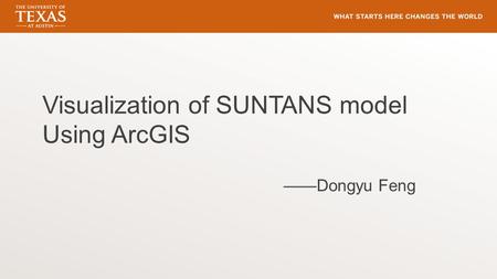 Visualization of SUNTANS model Using ArcGIS ——Dongyu Feng.