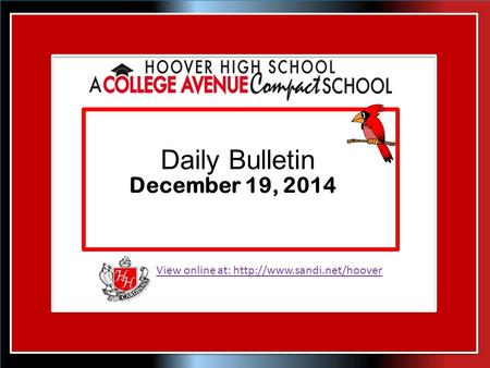View online at:  Daily Bulletin December 19, 2014.