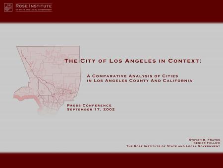 Introduction | LAFCO reports analyzed the viability of the San Fernando Valley and Hollywood as separate cities. The Rose Institute report examines key.